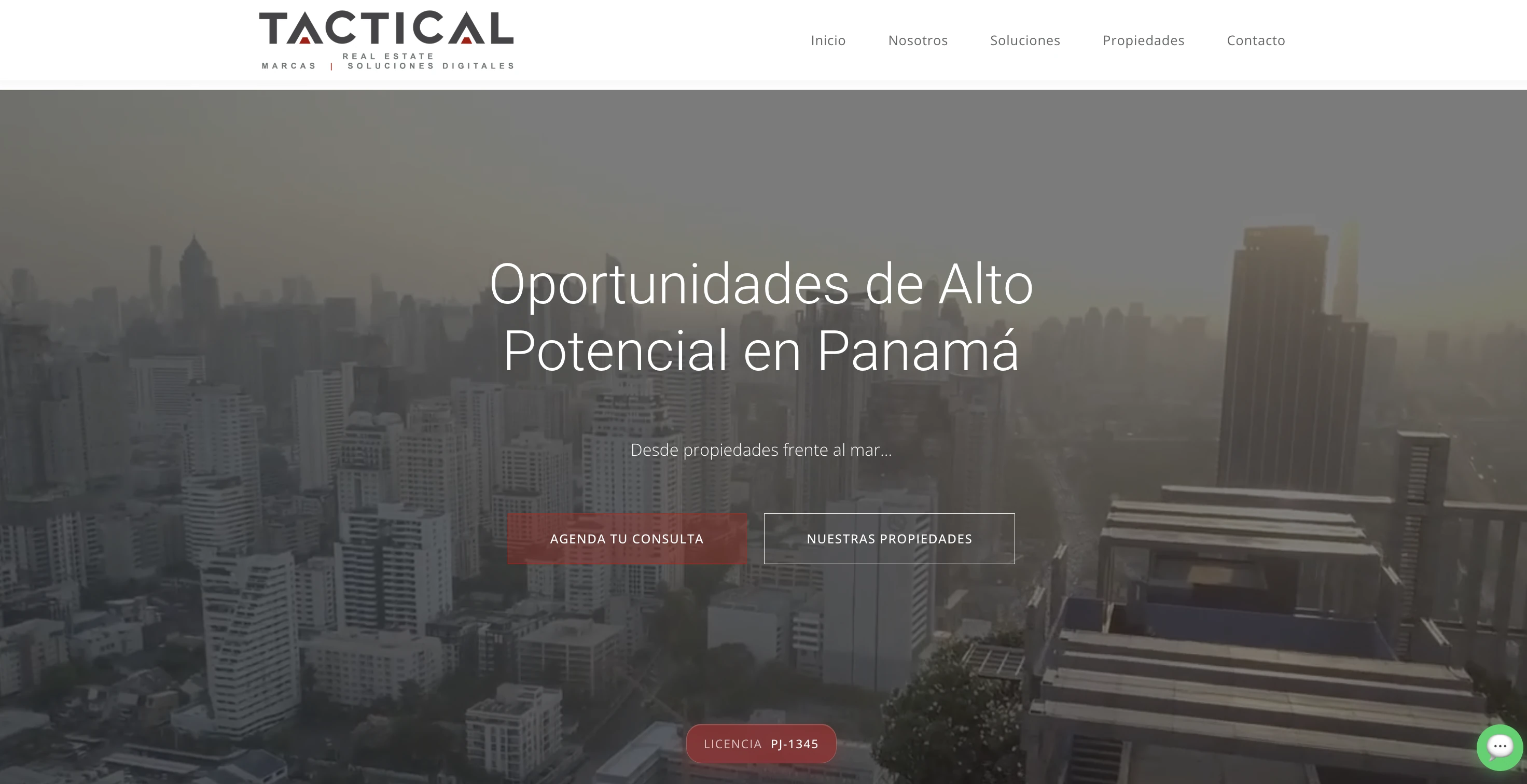 Tactical Real Estate web platform for real estate investment in Panama